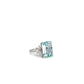 Emerald cut aquamarine ring with marquise side diamonds