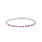 Diamond and pink sapphire tennis bracelet