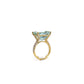 East-west aquamarine and diamond ring