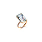 Emerald cut aquamarine ring 18K Rose Gold