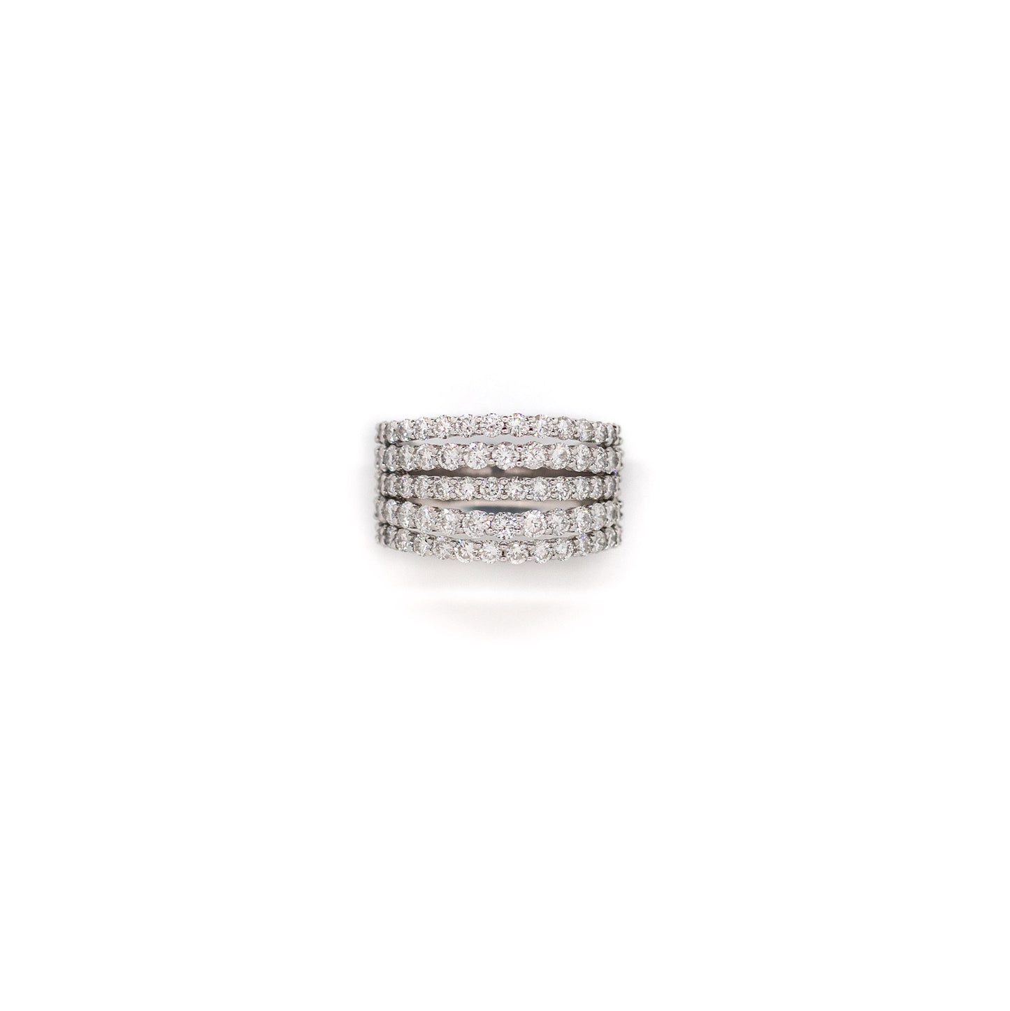 Diamond 5 row statement ring