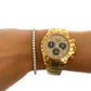 Gold Rolex Daytona and diamond tennis bracelet