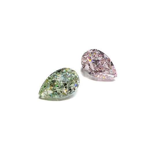 Pear Shape Argyle Pink Diamond, Green Diamond, GIA certified Colour Diamonds, diamond engagement ring Hong Kong USA