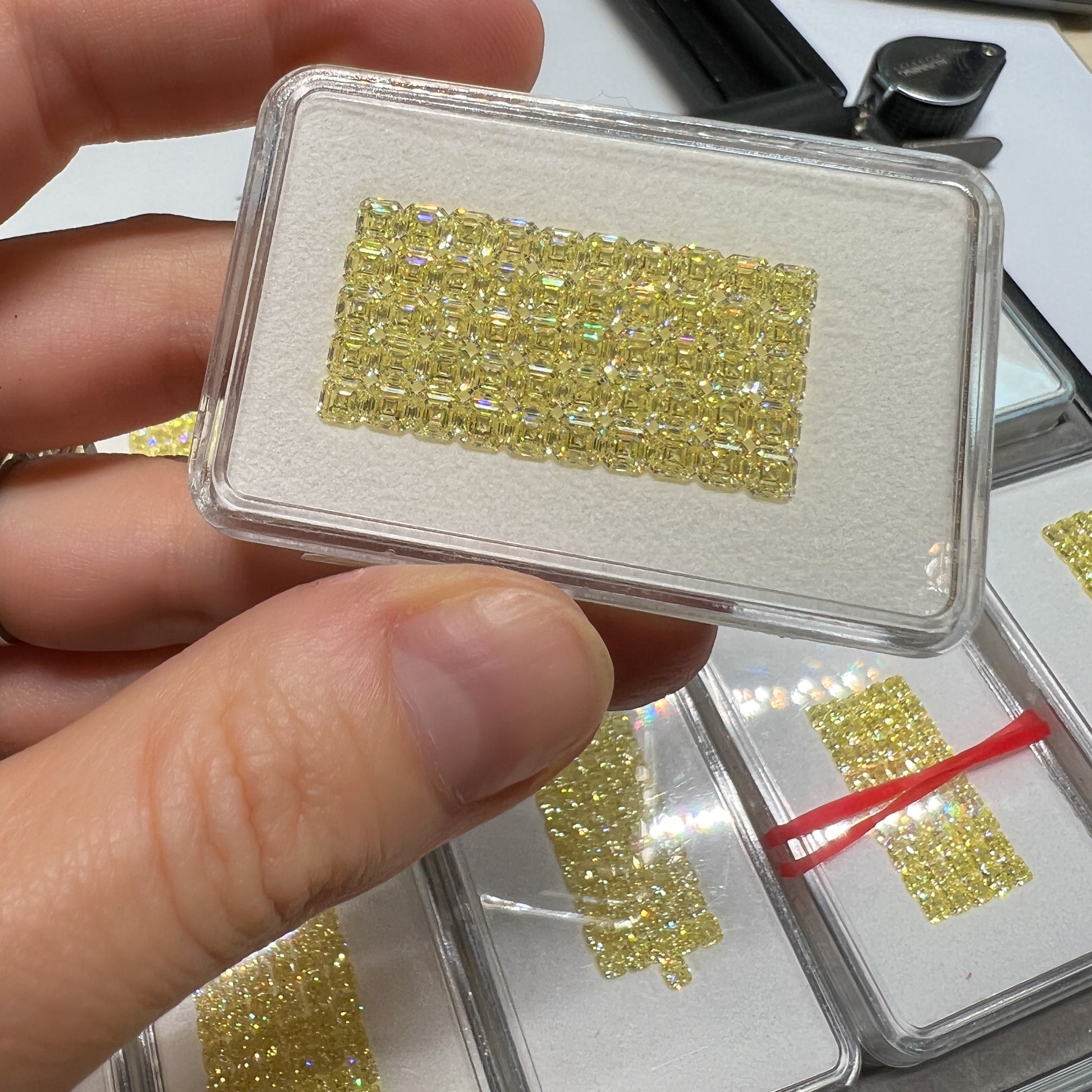 Fancy Vivid Yellow Asscher Cut Diamond Ring or Bracelet
